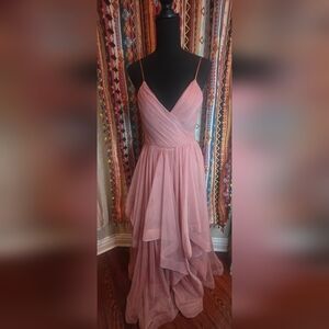 Sequin Hearts Dusty Rose Tulle Gown | Prom or Wedding Guest Dress - Size 3
